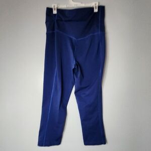 Nike Women Dri-Fit Legend 2.0 Capris Yoga Leggings 642530 Striped Blue - Small